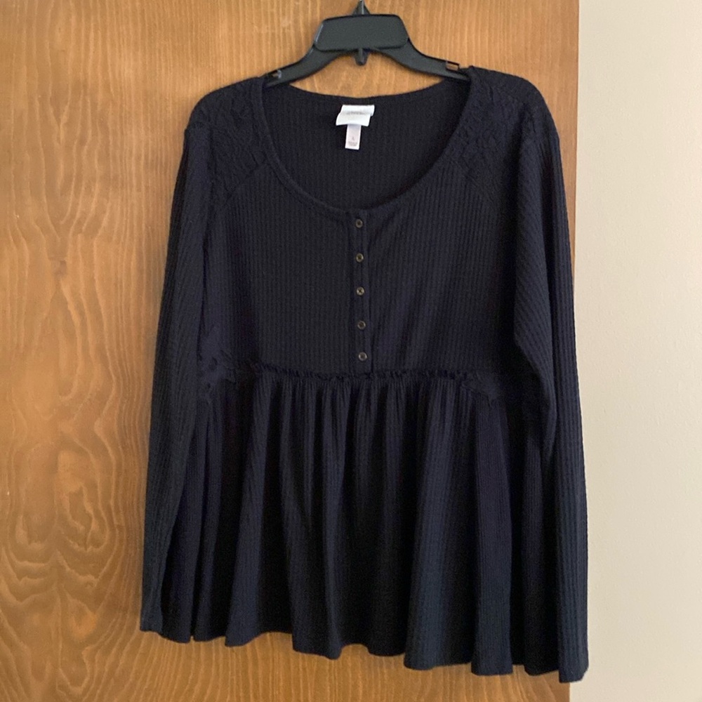 Knox Rose mixed media black babydoll size L